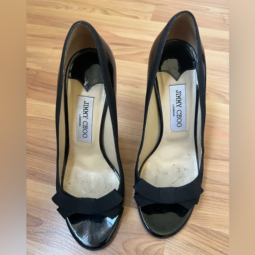 Jimmy Choo Peep Toe Pumps with bow